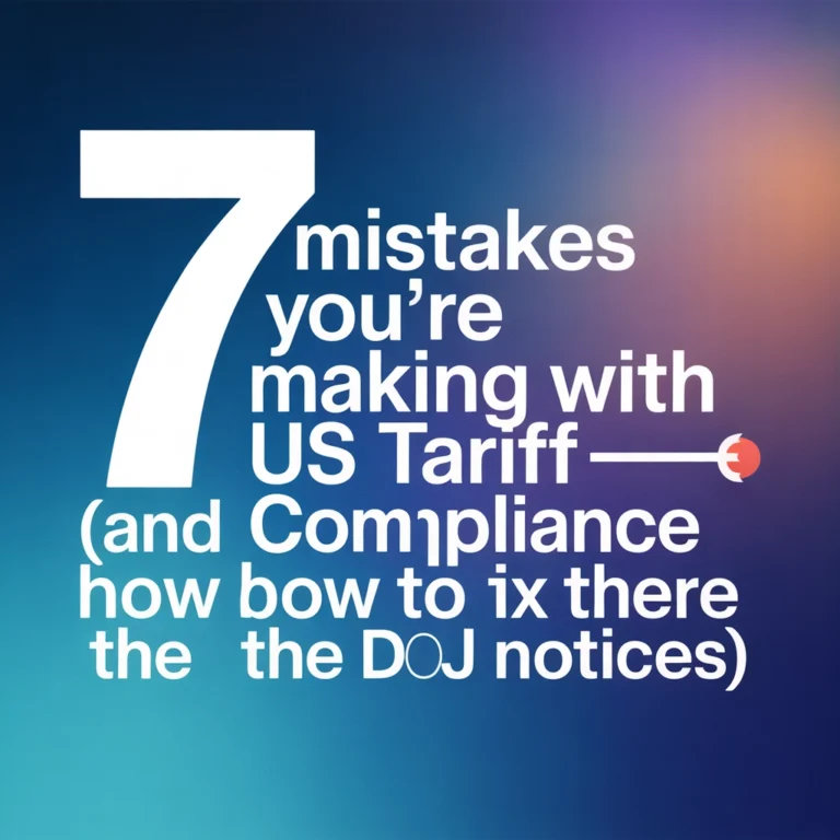 7 Mistakes You're Making with US Tariff Compliance (and How to Fix Them Before the DOJ Notices)